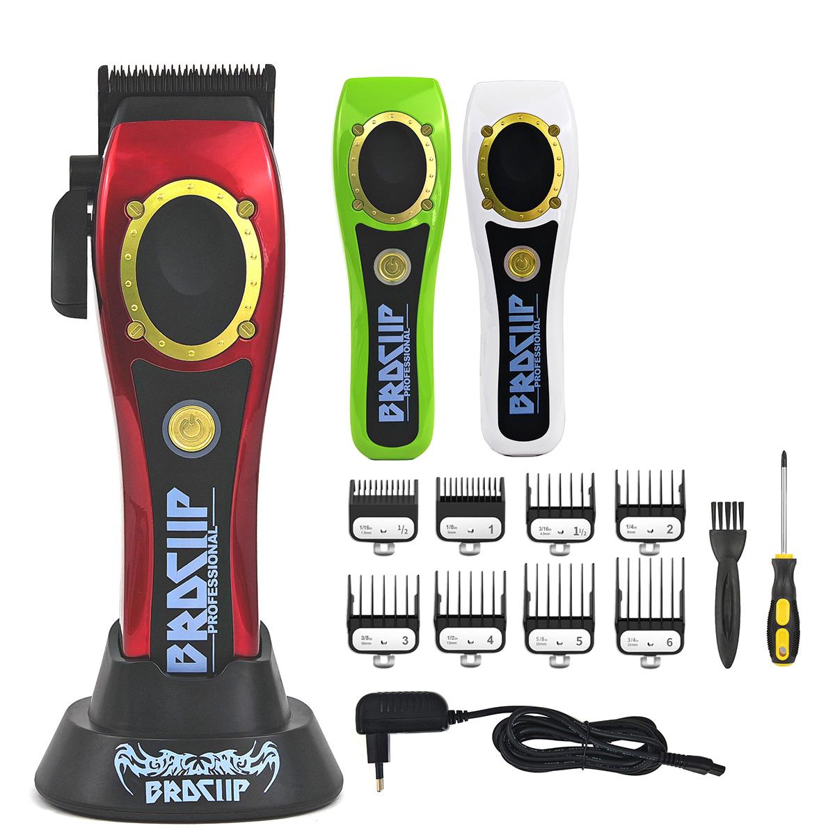 

10 Вт Высокомощная электрическая беспроводная машинка для стрижки волос BRDCLIP 3-цветная верхняя крышка триммер для волос 100PRO 8800 об/мин мужская машинка для стрижки волос