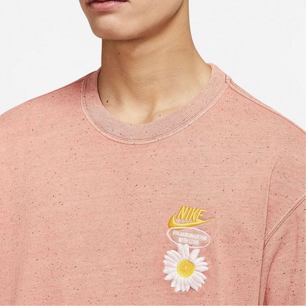 Nike Daisy Print Crew Neck Short Sleeve T-Shirt Men Tops Rock-Pink DM6334-693