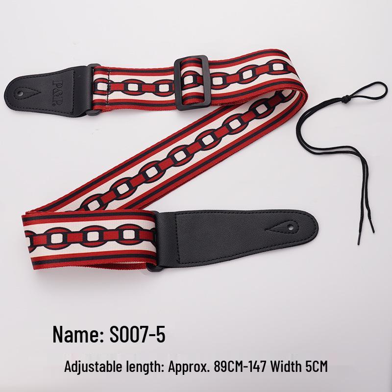 Bakelite PU Leather Guitar Strap for Classical & Folk - Wide, Thick, Personalized Style