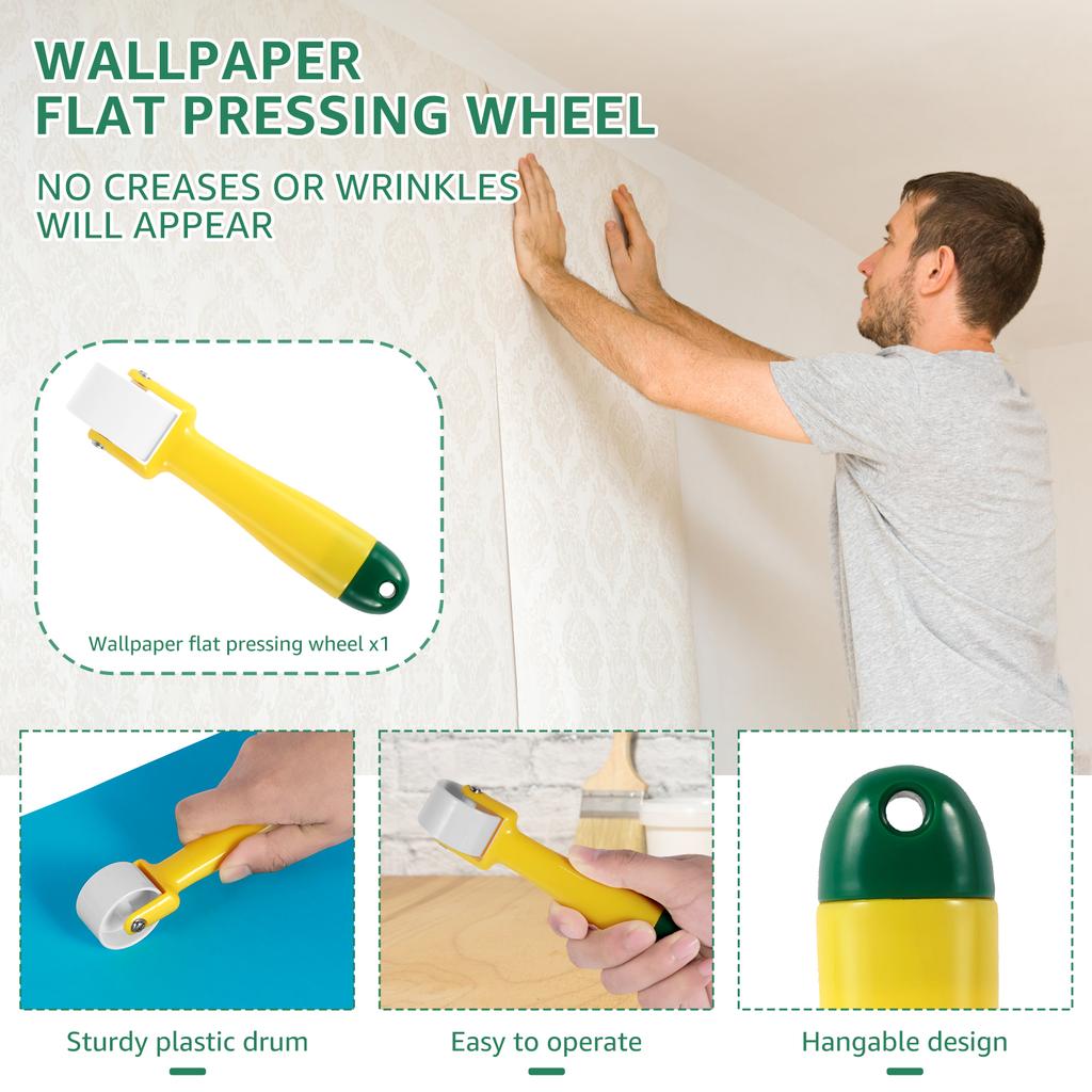 11pcs Wallpaper Smoothing Tool Kit Flexible Wall Paper Peel And Stick Tool With Seam Roller Tape Measure Scraper Wallpaper Tool