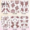 Henna Tattoo Stickers, Red Brown Waterproof Lace Temporary Tattoos, Indian Mehndi Body Art for Hands Feet, Festival Makeup