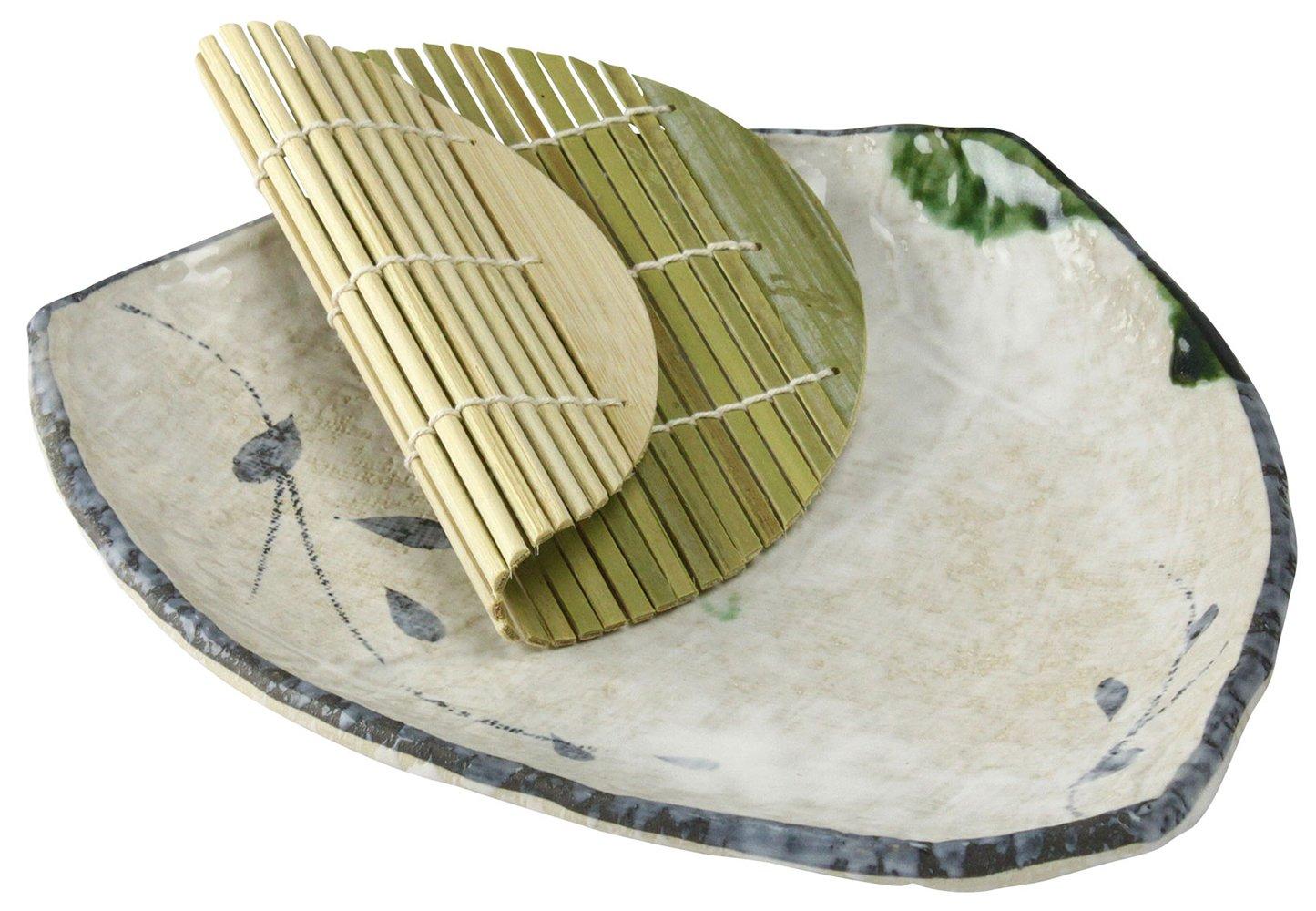 

Banko Ware Noodle Triangular Noodle Plate Slatted Tsuta Oribe Made in Product 11996 Bowl, (with Base), Pattern, Diameter Approx. 24cm, Japan, Number