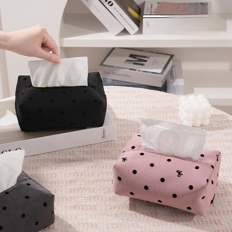Creative Polka Dot Multifunctional Tissue Box For Office Desk Decor And Home Organization