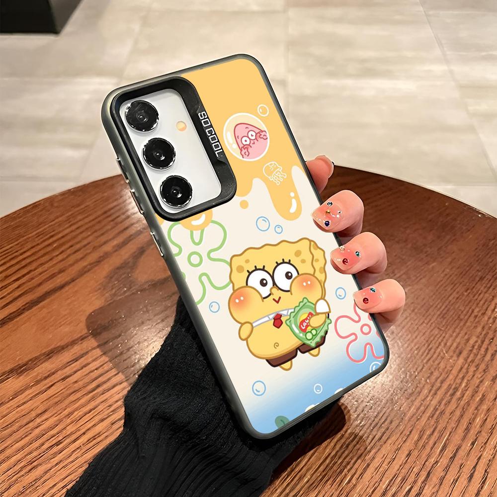 S-SpongeBobs P-Patrick Star Phone Case For Samsung Galaxy S24 S23 S22 S21 S20 Note20 Ultra Plus Fe Colored Silver Cover