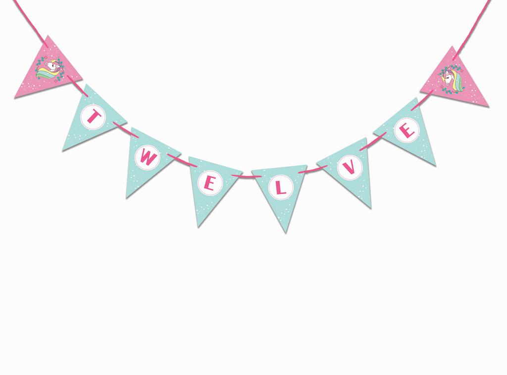 Inkdotpot Birthday Party Decorations Happy Birthday Party Garland Baby Girls Unicorn Pennant Banner