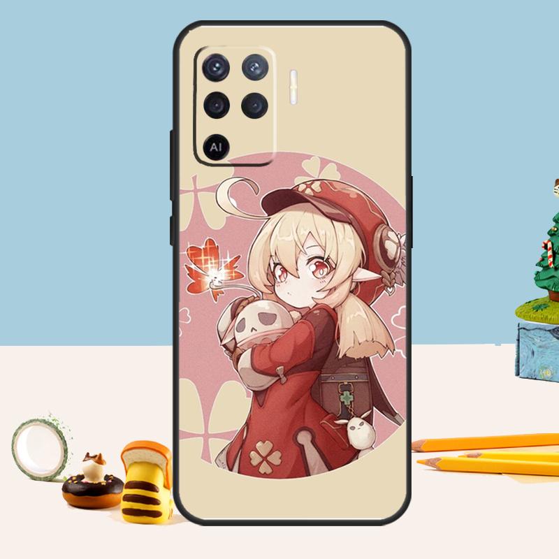 Qiqi Klee Genshin Impact Case For Oppo A76 A96 A16 A17 A57 A60 A40 A80 A18 A38 A58 A78 A98 A15 A54 A74 A94 A6 A5 Pro