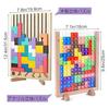 Wooden Tetris Puzzle Toy Game, 3D Wooden Montessori Puzzle Toy, Math Building Blocks, for Adults and Children, Party, Tabletop Gift (Acrylic)
