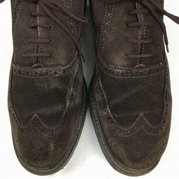 SAXONE Size 8 (26.5cm) British Vintage Crepe Sole Wingtip Dark Brown Men's(USED)