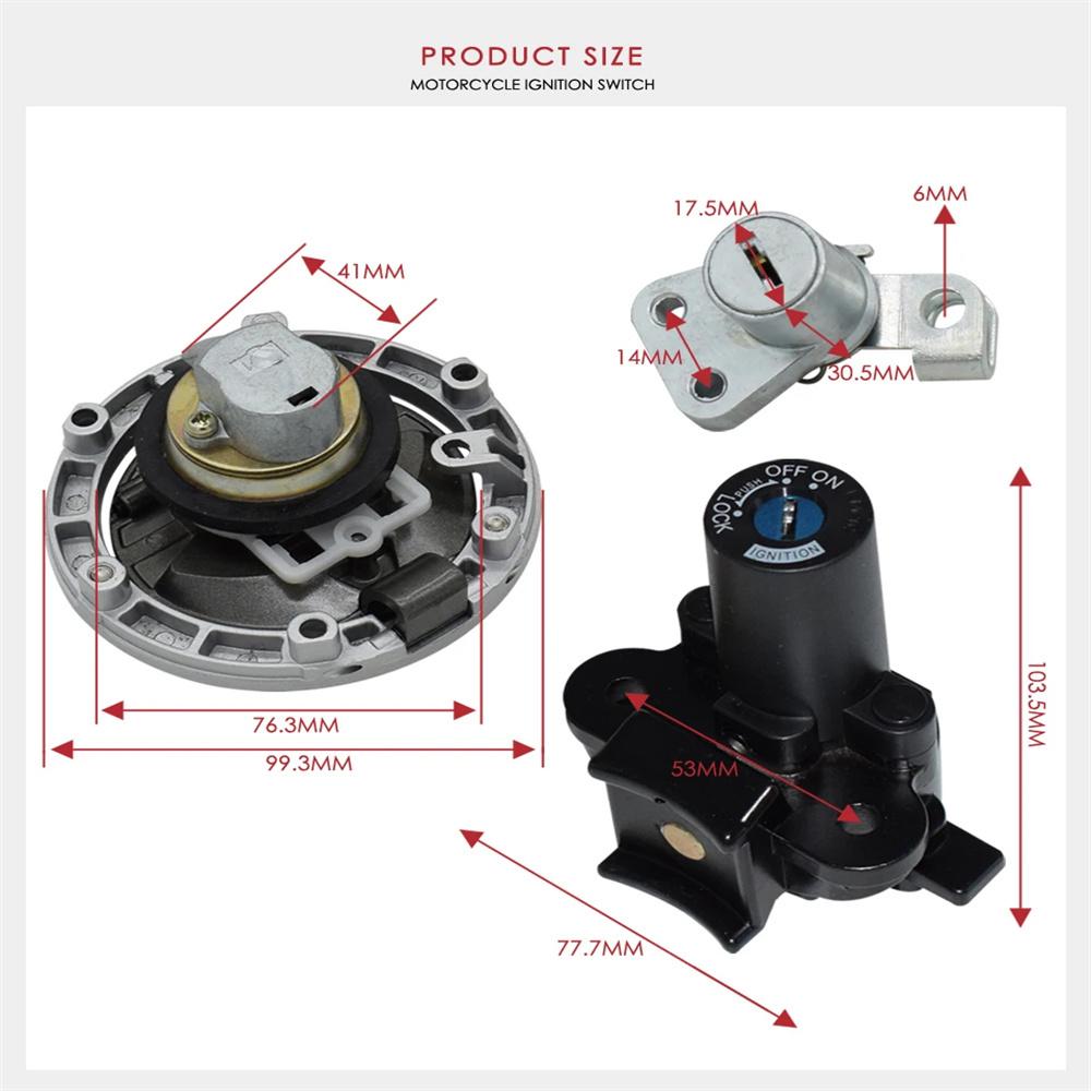 Ignition Switch Lock Key Fuel Gas Cap Kit For Kawasaki Ninja 300 EX300A 2013-15
