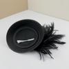 1920s Medieval Hairpin Feather Felt Hat Prom Party Hair Clip Headband Anti-Slip