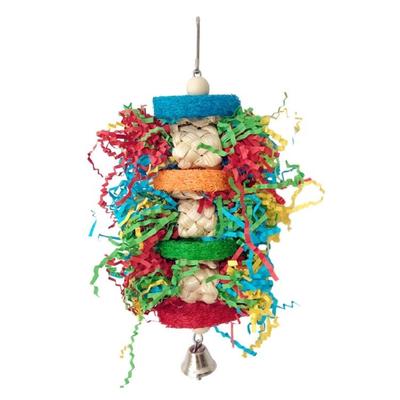 Parrots Chewing Toy for Large Birds Loofah Straw Cage Toy for Chewing Woven Corn Bract Strips Cage Accessories