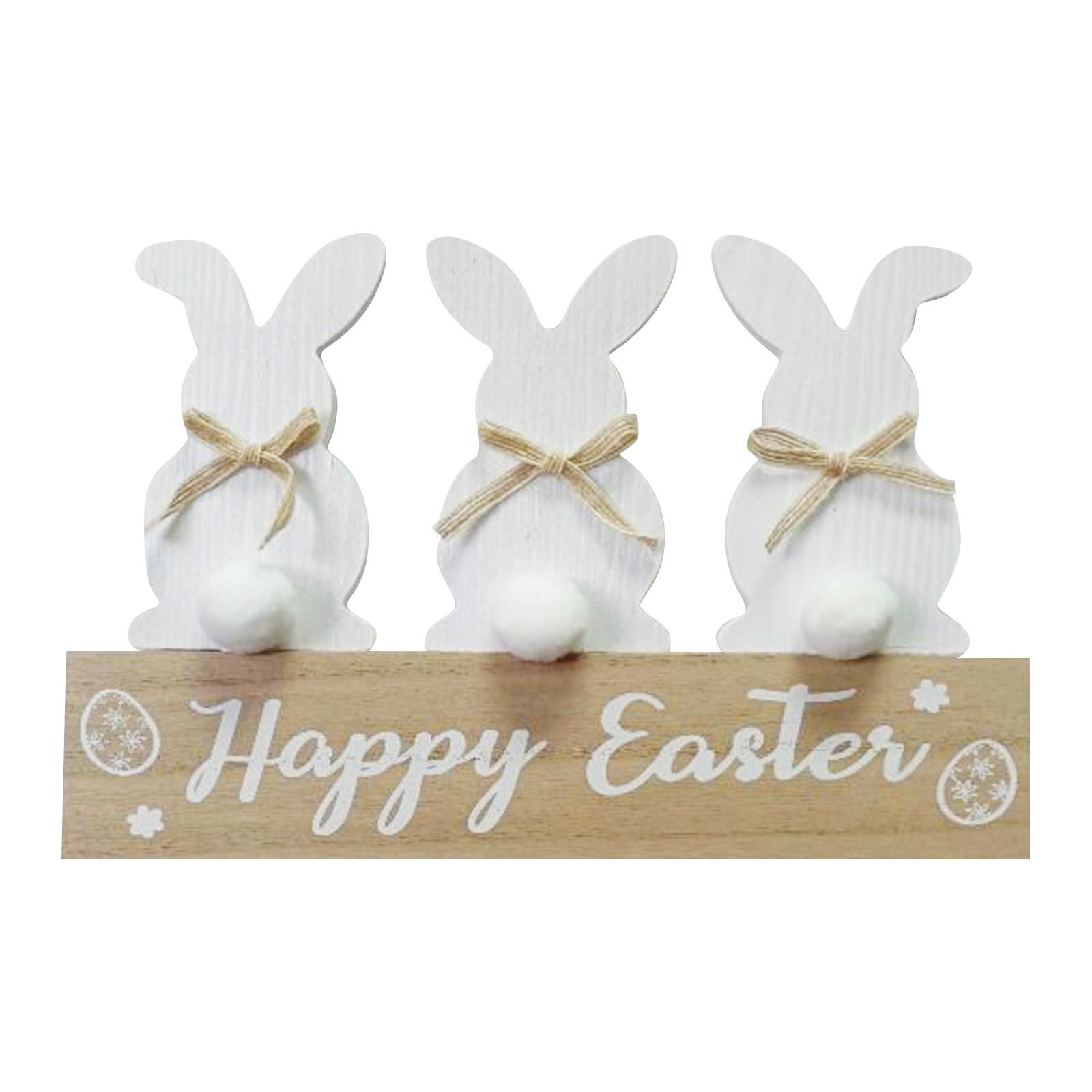 

Easter Bunny Table Sign Easter Wooden Block Signs Table Decor Rustic Bunny Holiday Decorations For Spring Easter Decor One Size