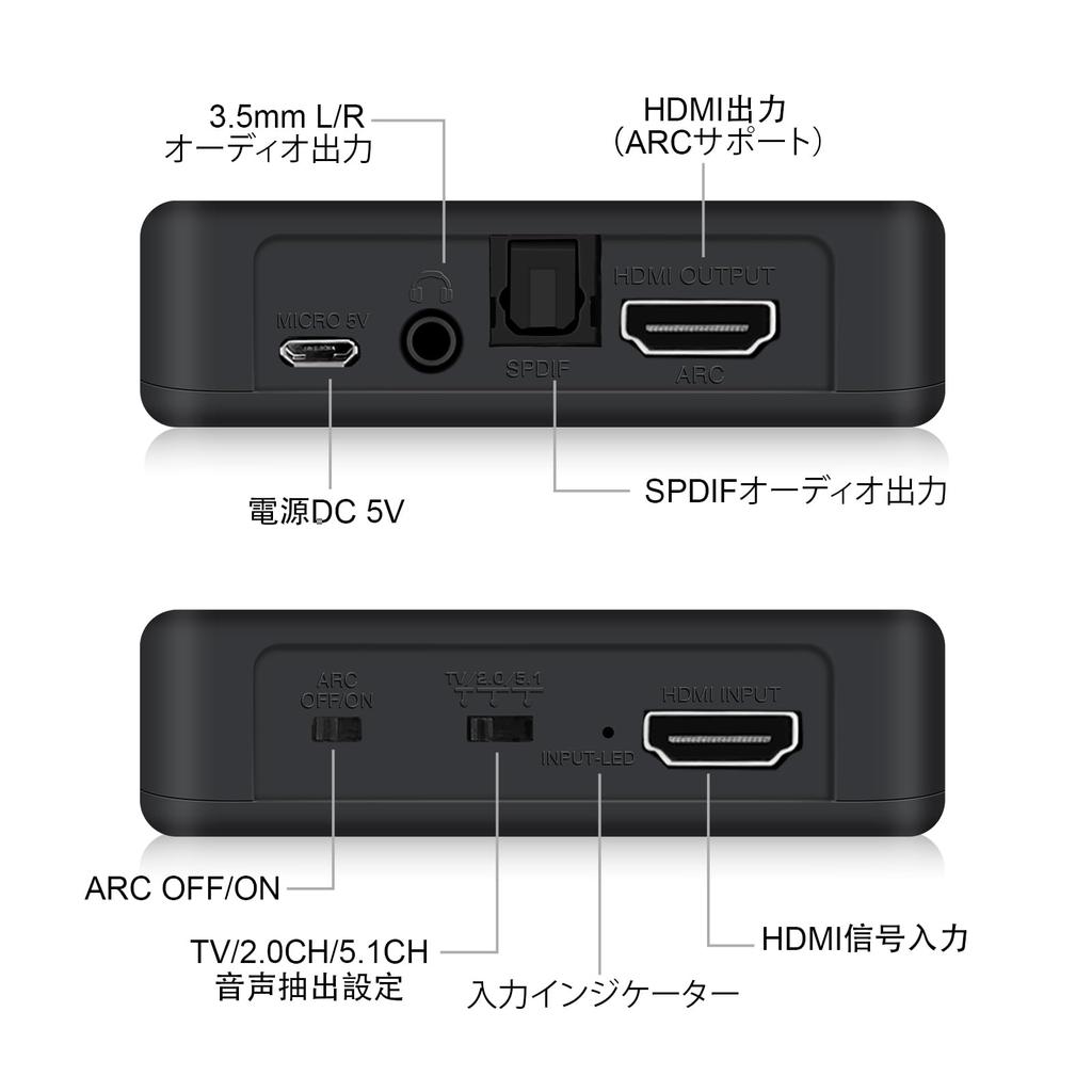 Avedio Links HDMI Audio Splitter, 4K 60Hz, HDMI 2.0b/ARC Compatible, Optical Digital/SPDIF/3.5mm Jack Stereo, High-Resolution Audio Splitter for Blu-r