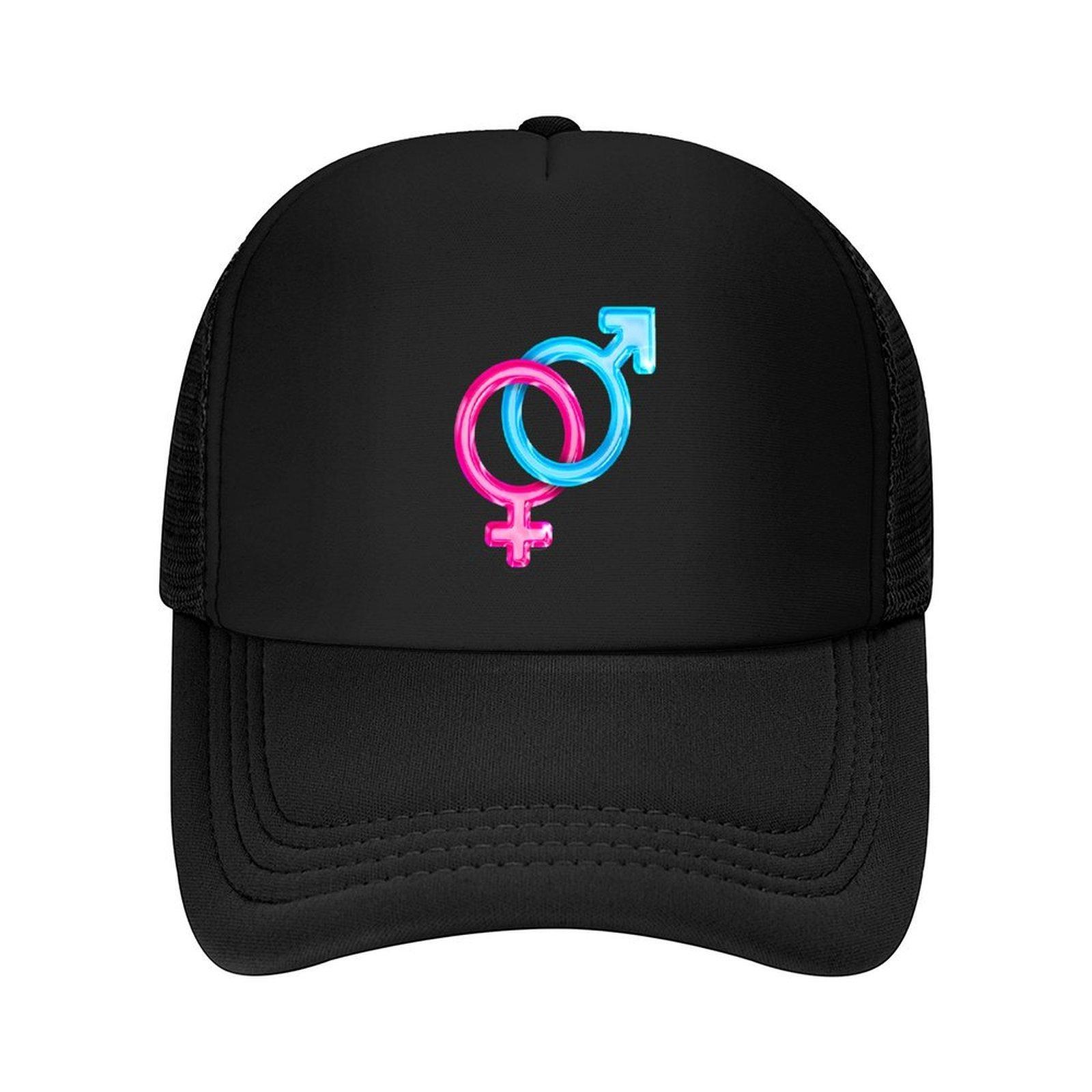 

Boy Girl Pink and Blue Symbol Polo Style Sissy Femboy Transexual Baseball Cap Beach Wild Ball Hat Golf Wear Girl S Hats Men s