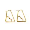 Minimalist Titanium Steel Heart Earrings - Luxury Irregular Design for Women
