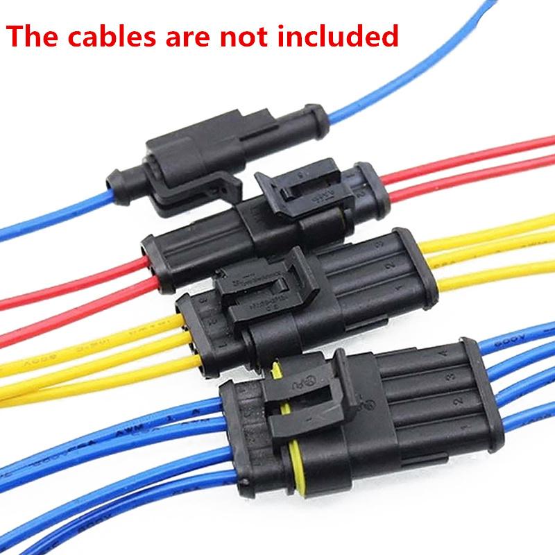 2 3 4 Pin Waterproof Electrical Wire Connector Car Truck Terminal Plug 15 Sets