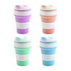 Silicone Folding Cup, Hot Drink Cup, Camping Travel, Portable, Anti-Drop Drinking Milk, High-Temperature Resistant Straw Cup