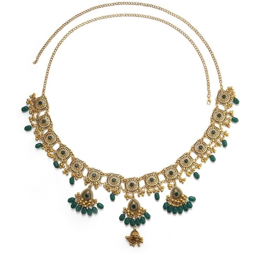 Beads Ethnic Style Belt Bell Pendant Body Chain Versatile Tassel Belly Chain  Dress Ornament