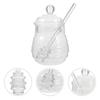 250ml Glass Honey Pot Clear Jam Jar Set with Dipper and Lid for Home Kitchen Use clear honey pot bee honey pot