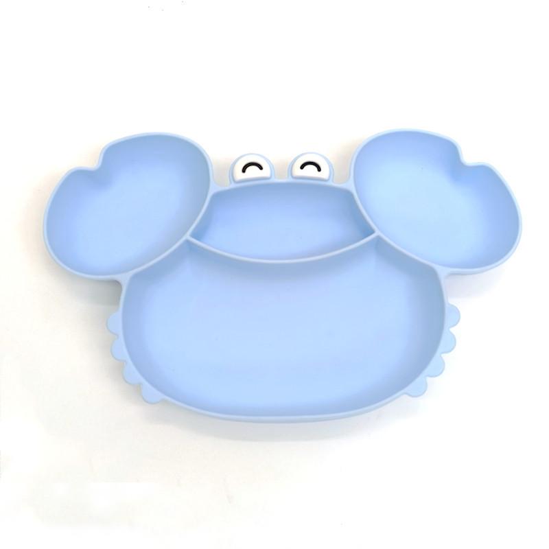 Children S Silicone Compartmentalized Dinner Plate Cartoon Plate Infant Auxiliary Food Tableware Fall Proof Including Suction Cups