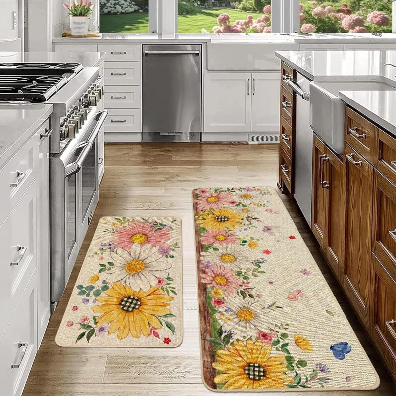 1/2pcs Spring Style Kitchen Non-Slip Carpet Bedroom Floor Mat Indoor Outdoor Entrance Door Mat Spring Summer Home Decorat
