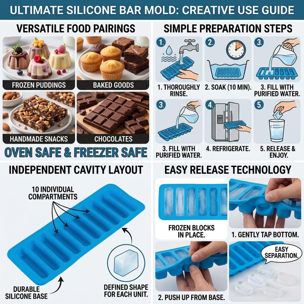 Food Grade Silicone Ice Cubes Tray Non-Stick Candy Mold Practical Chocolate Mold DIY