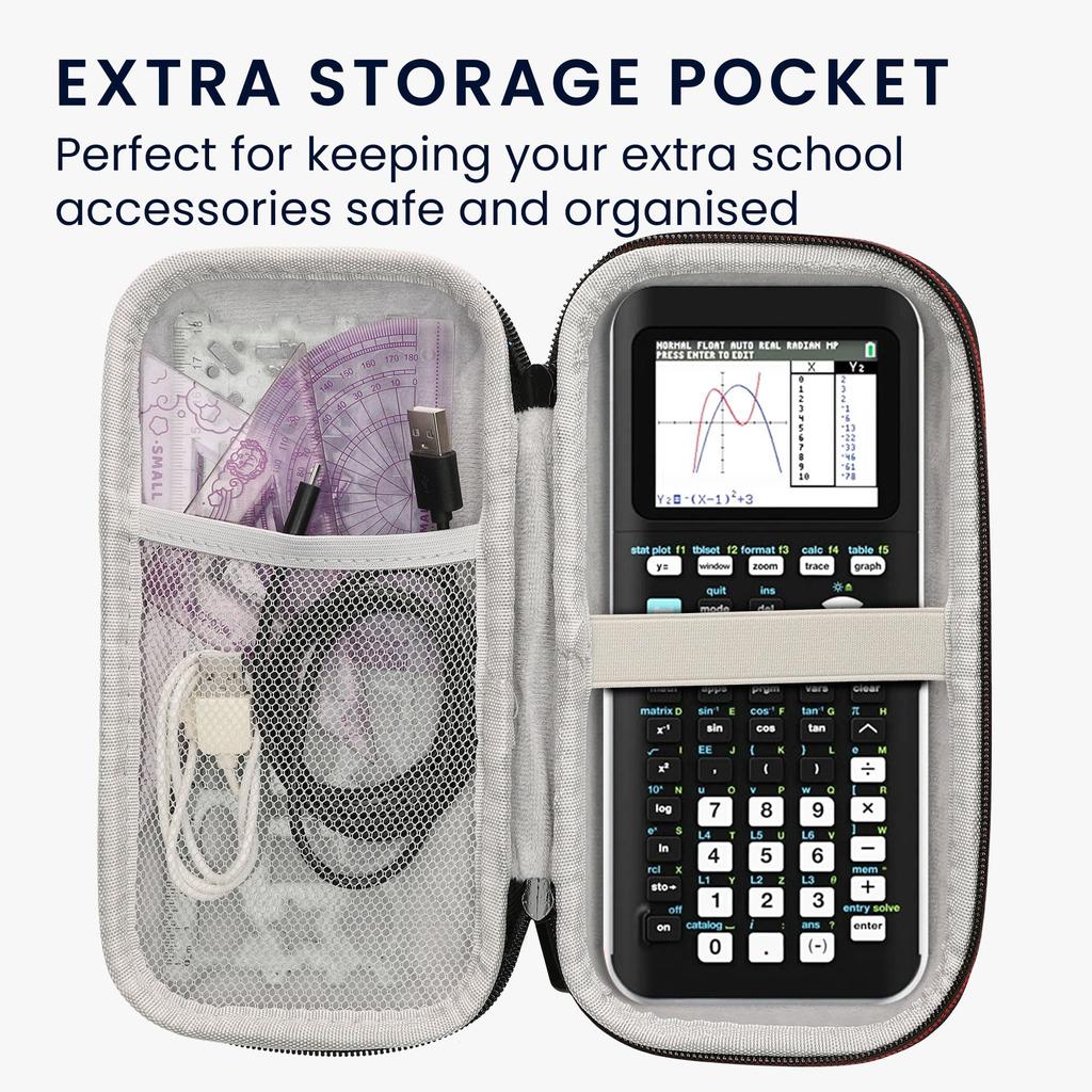 kwmobile Texas Instruments TI-84 Plus CE Compatible Calculator Case - Storage and Carrying Case for Graphing Calculators, Nylon EVA - Black