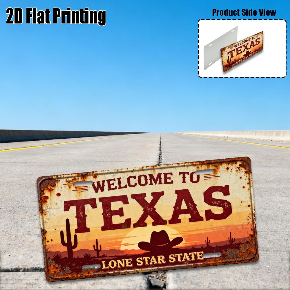 2D Flat Printing, Vintage Sign, Only for decoration, Yard Signs & Wall Art, Texas Sign, American Western Cowboy Style Decor