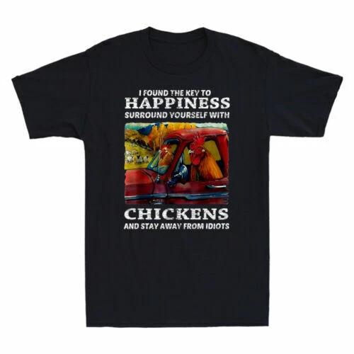 I Found The Key To Happiness Surround Yourself With Chicken Vintage Men T-Shirt XXXXL