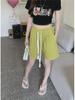 Women's High-Waist Elastic Sports Shorts - Summer 2024 Korean Style Wide-Leg Casual Pants