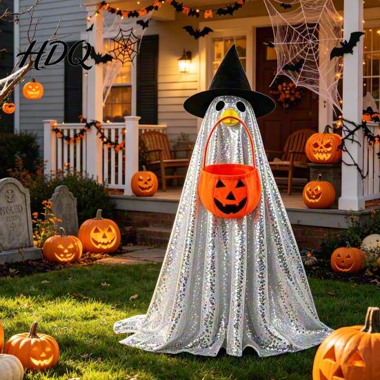 Statue Goose Costume Halloween Ghost Costume with Shiny Sequin Decor Soft Atmosphere Prop for Holiday Yard Decorations Accessories