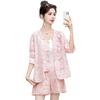 Embroidered sunscreen clothing set women's  new wide-leg shorts loose age-reducing casual two-piece set