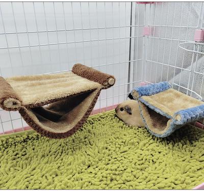 Plüsch-Hängemattennest, warme Haustier-Rattenhängematte, doppelt dickes, warmes Plüschbett für Chinchillas, Eichhörnchen, Kleintierkäfigzubehör