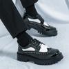 Fashion Fashionable Street Thick Soled Casual Leather Shoes Men Business Office Leather Shoes Quality Rubber Sole Anti Slip Oxford Shoes
