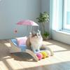 Cat Bed with Canopy Curved Cushion Breathable Pet Relaxation Area for Cats, Small Pets,