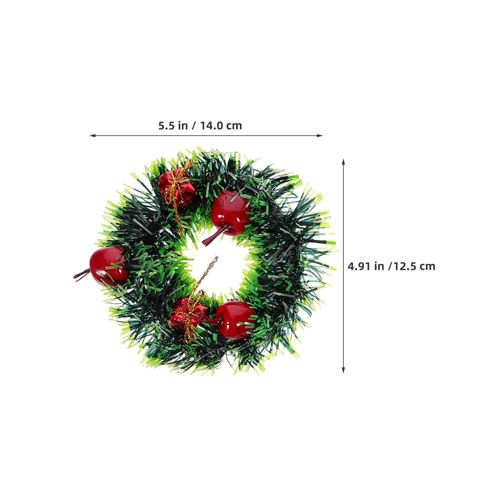 

8pcs Mini Christmas Wreaths Dollhouse Artificial Wreaths Garland For Holiday Fireplace Door Xmas Tree Hanging Decorations