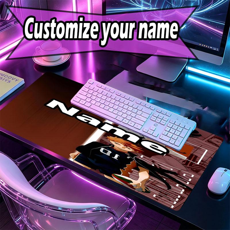 Mousepad Personalizado com Nome e Padrão Haikyu, Tapete de Mesa para Laptop PC, Tapete Decorativo de Mesa para Teclado de Casa Presente