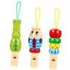 3PCS Cartoon Wooden Animal Whistles Kids Musical Toys Montessori Educational Birthday Gifts Party Favors Noise Makers