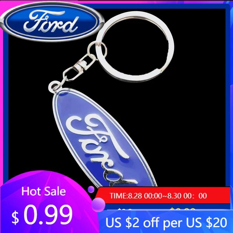 New 2026 Car Sticker Car Metal Emblem Keychain Zinc Alloy Anti-loss Key Ring For Ford Ranger S-Max Focus Galaxy Mondeo Transit T