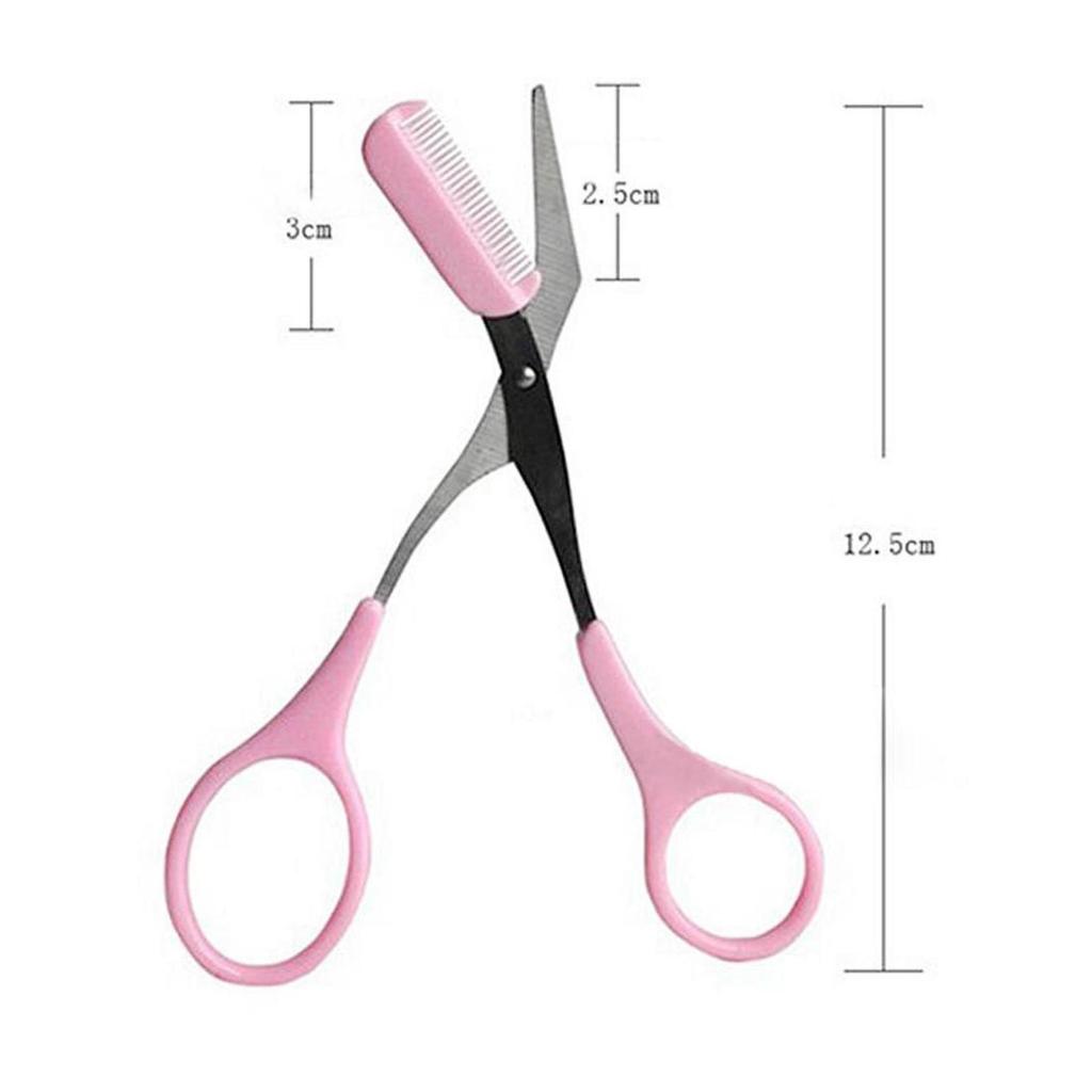 Tijeras, peine para cejas, herramienta cosmética para pestañas, recortador, pinzas para el pelo, conjunto para mujer