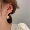French Pearl Zircon Earrings for Women Elegant Trend Fireworks Ball Drop Earrings Women's Jewelry Gifts