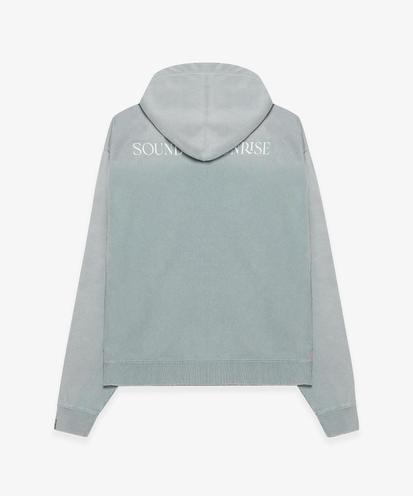 Sound Of Sunrise Sun Faded Like Zip-Up Hoodie Light Green