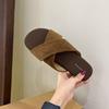 Cross-strapped linen slippers women's outerwear summer new retro casual sandals vacation seaside beach flat sandals