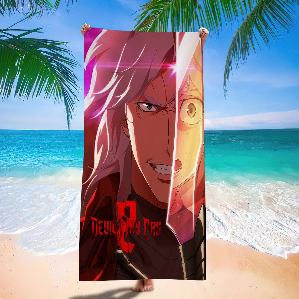 Game D-Devil M-May Cry-S Beach Towel Colorful Bath Towels For Girl Microfiber Quick Dry Custom Sand Free Beach Yoga Spa Gym Pool