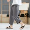 Pantaloni Capri in Cotone e Lino Pantaloni Estivi Sottili in Lino Pantaloni Casual da Spiaggia Pantaloni Corti da Uomo