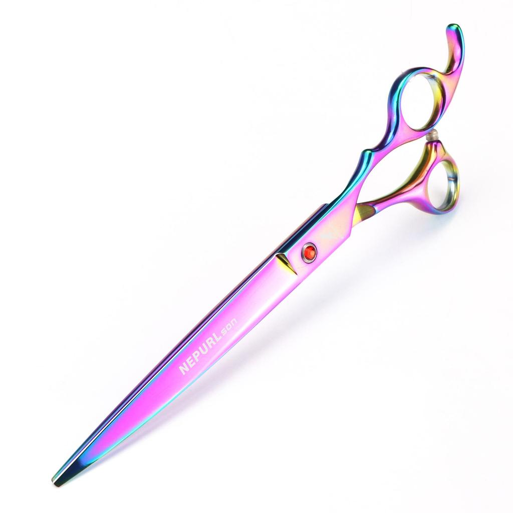 Napson 8.0" Color Hand-shaped Pet Grooming Straight Shears