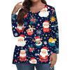 Women's Fashionable Casual Long Sleeved Plus Size  Print Top Plus Size Floral Print Top