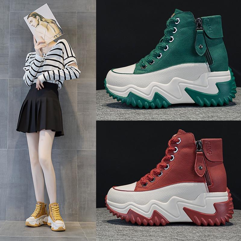 Thick-soled fashion small women's shoes autumn and winter new versatile high-top thin sneakers