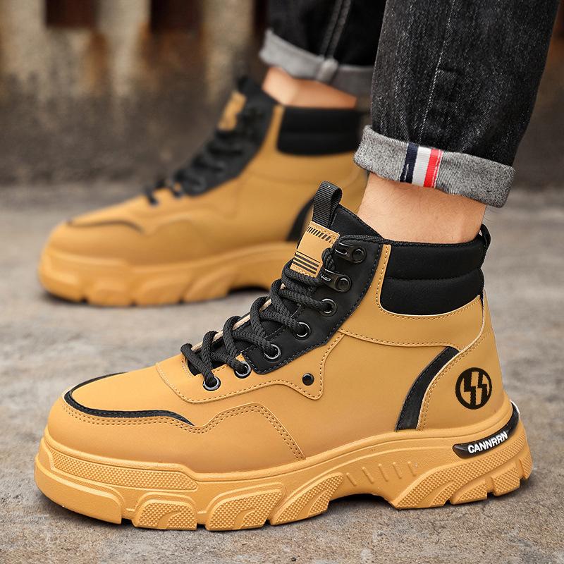 High-top Martin Boots Men's Shoes Autumn New Tooling Shoes Men's Versatile Platform Short Boots