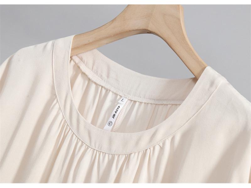 2025 Damen Sommer Schlankmachende Lockere Kurzarm Baumwollseide Bluse